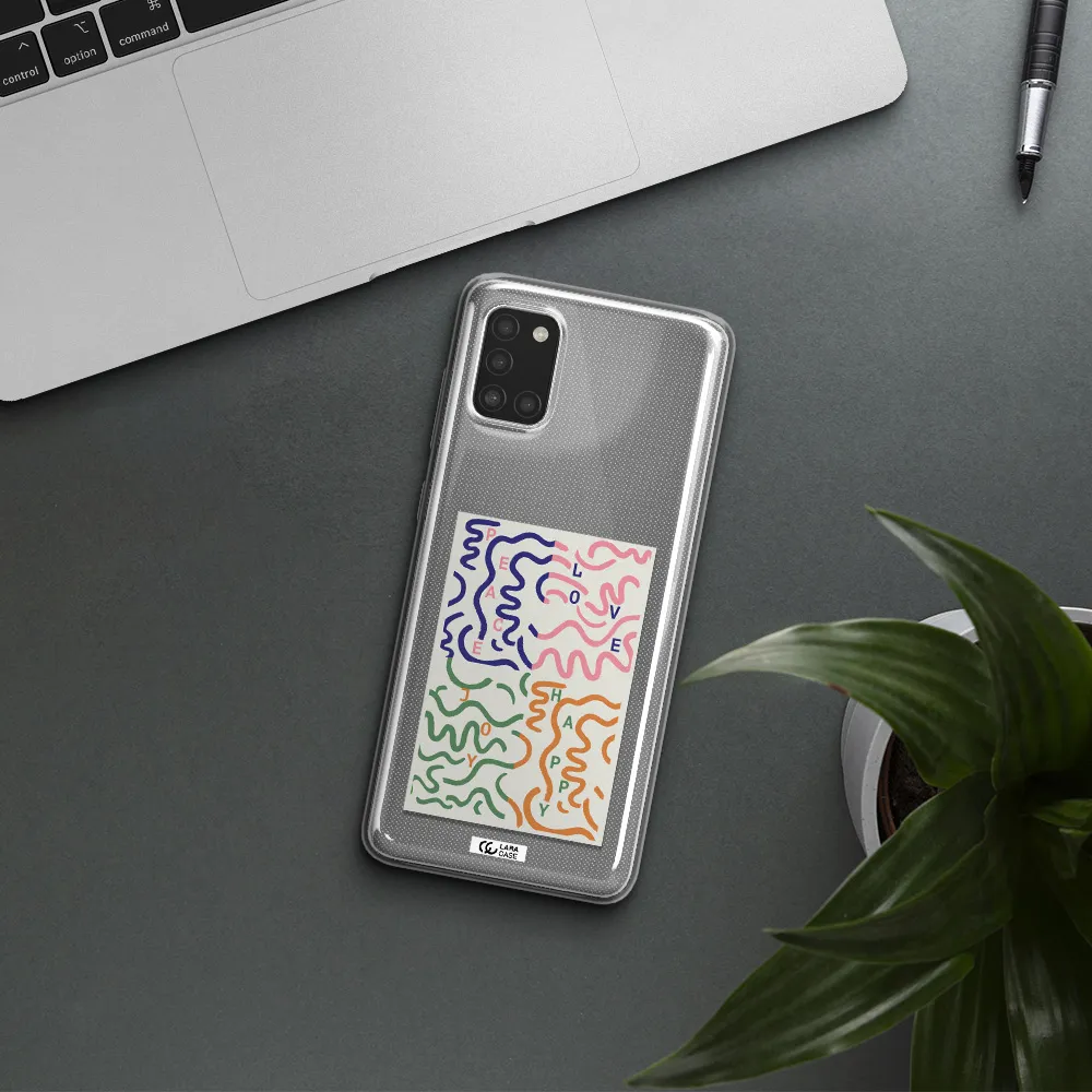 Peace,Love,Joy,Happy Samsung A31 Clear TPU Case