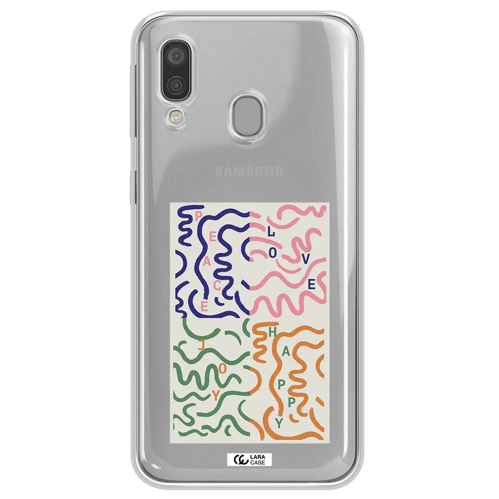 Peace,Love,Joy,Happy Samsung A40 Clear TPU Case