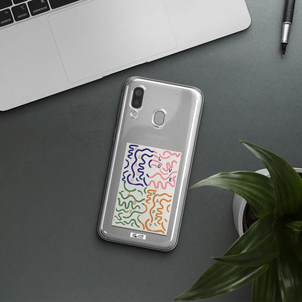Peace,Love,Joy,Happy Samsung A40 Clear TPU Case