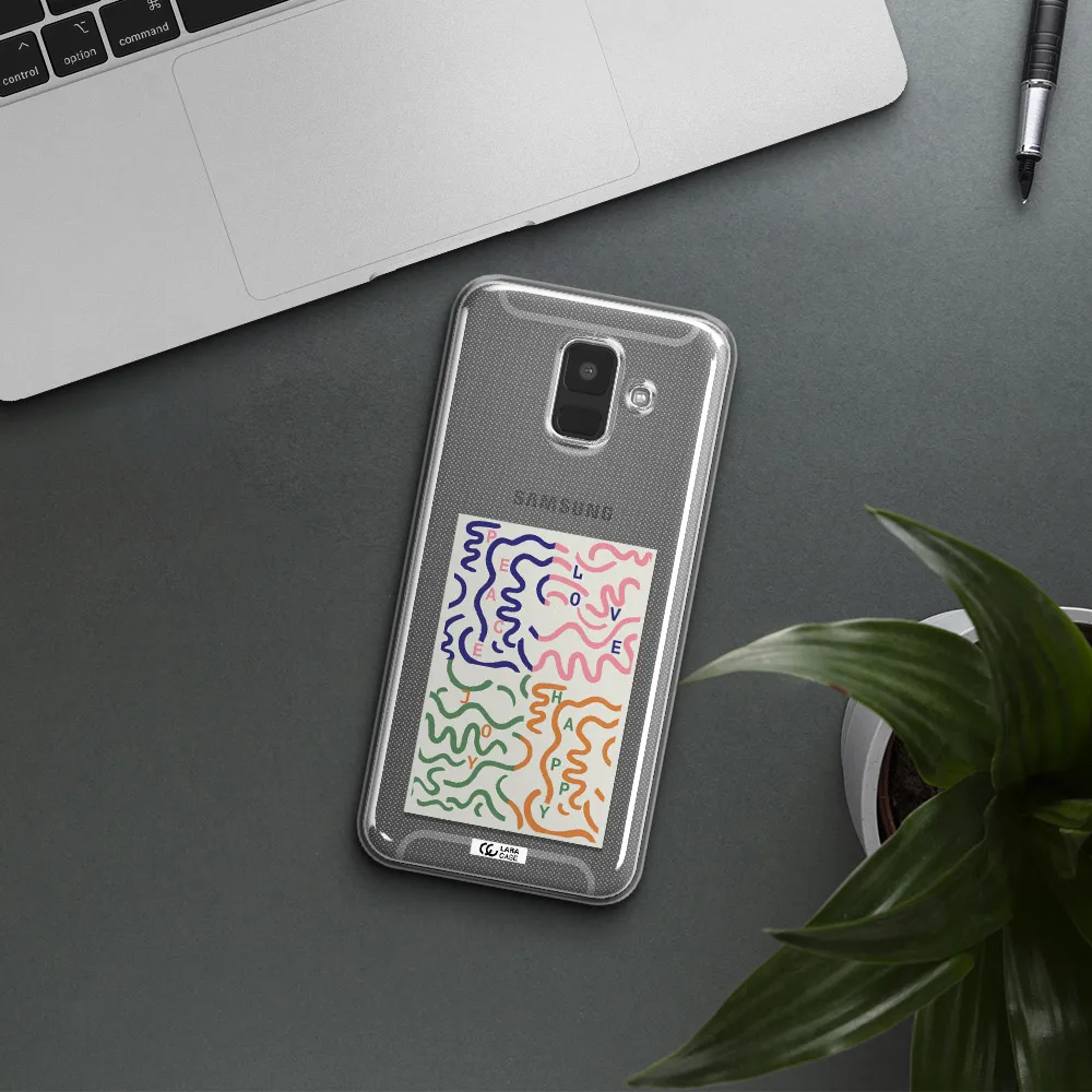 Peace,Love,Joy,Happy Samsung A6 Clear TPU Case