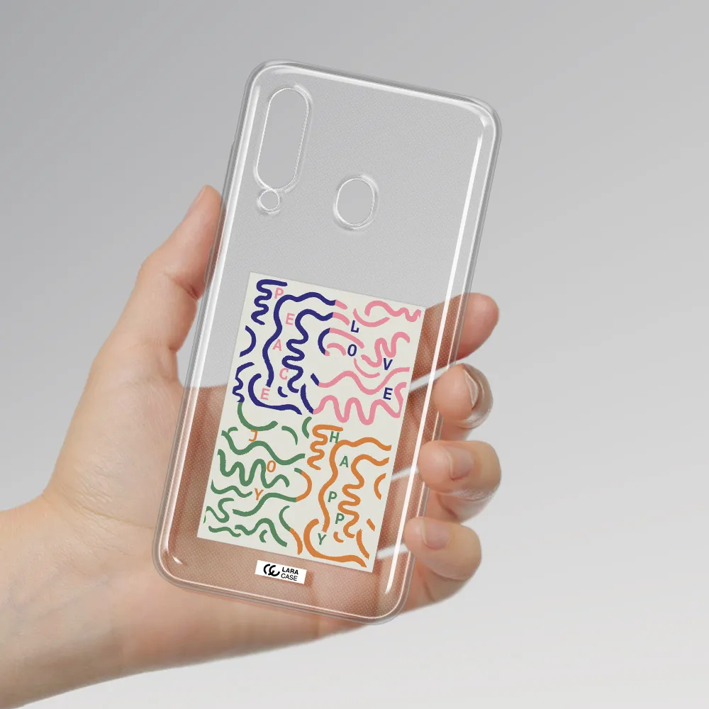 Peace,Love,Joy,Happy Samsung A60 Clear TPU Case