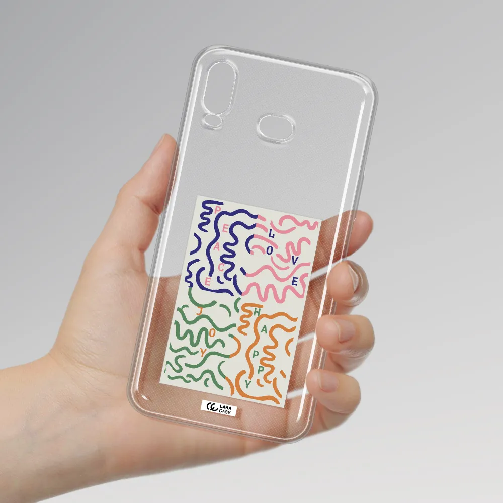 Peace,Love,Joy,Happy Samsung A6S Clear TPU Case