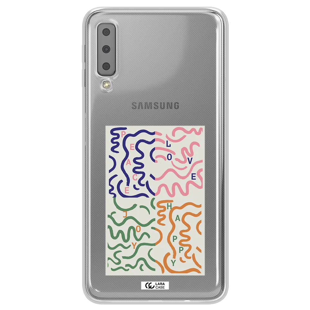 Peace,Love,Joy,Happy Samsung A7 2018 Clear TPU Case