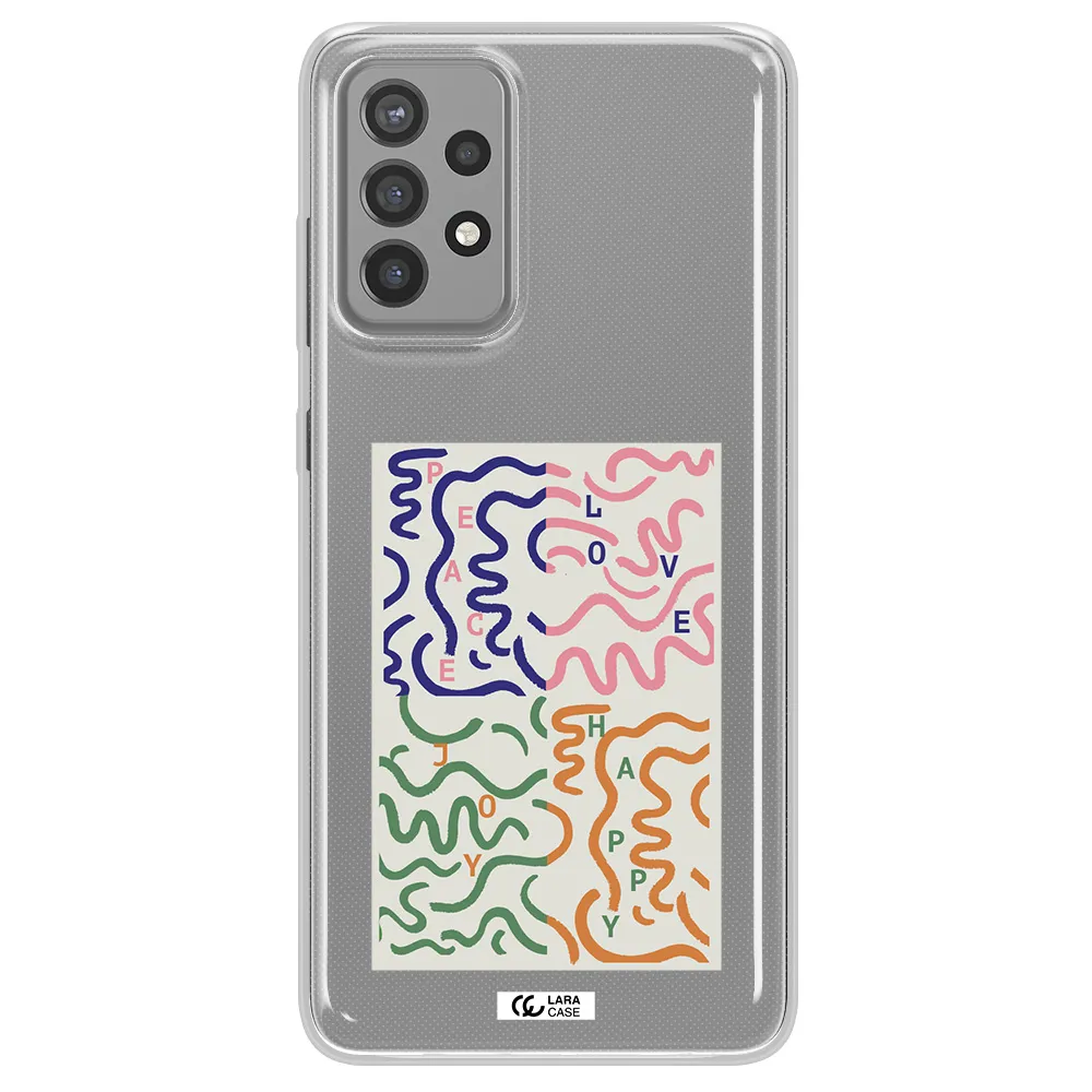 Peace,Love,Joy,Happy Samsung A72 Clear TPU Case