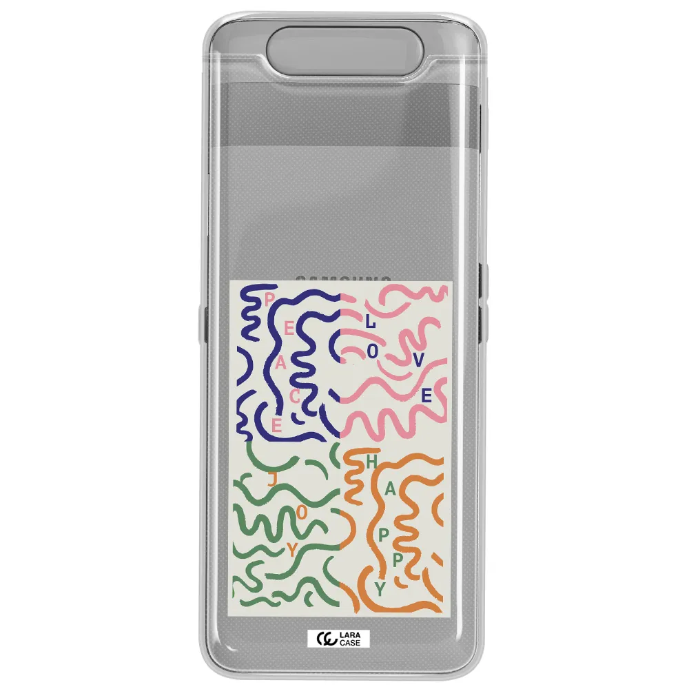 Peace,Love,Joy,Happy Samsung A80 Clear TPU Case
