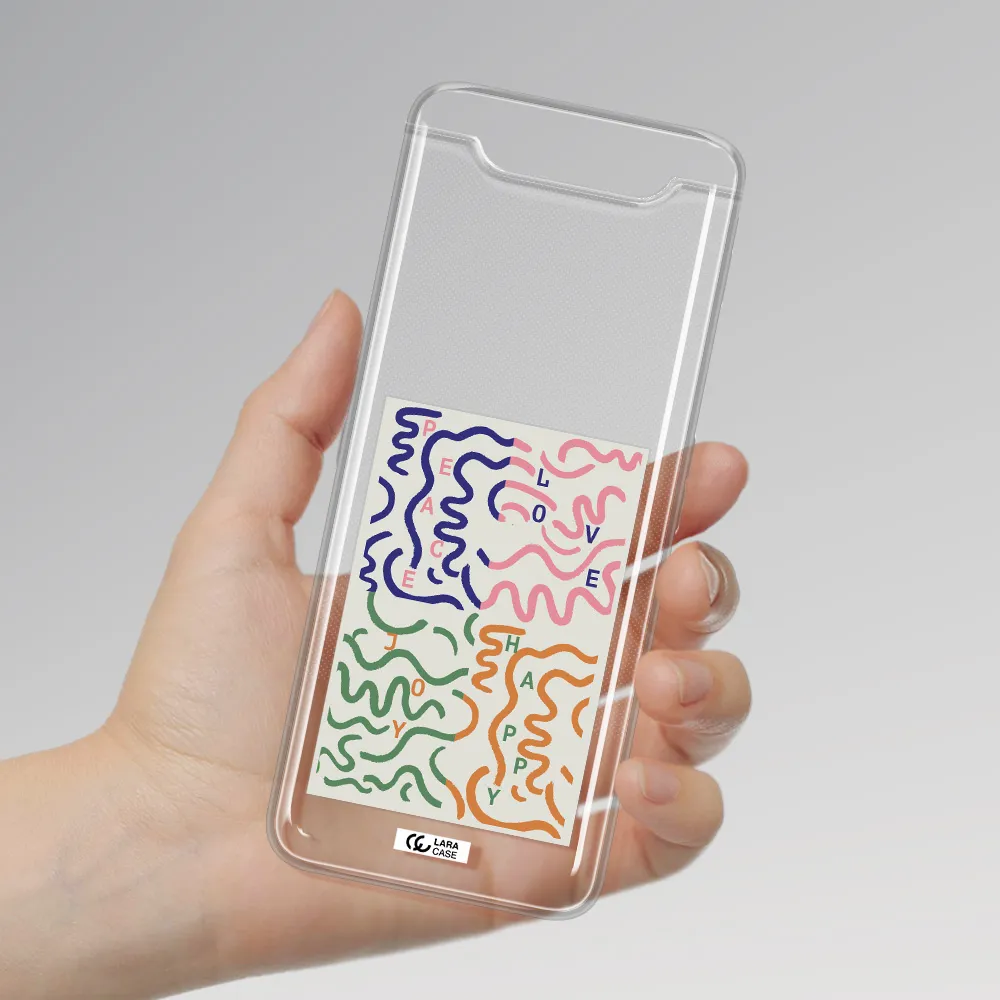 Peace,Love,Joy,Happy Samsung A80 Clear TPU Case
