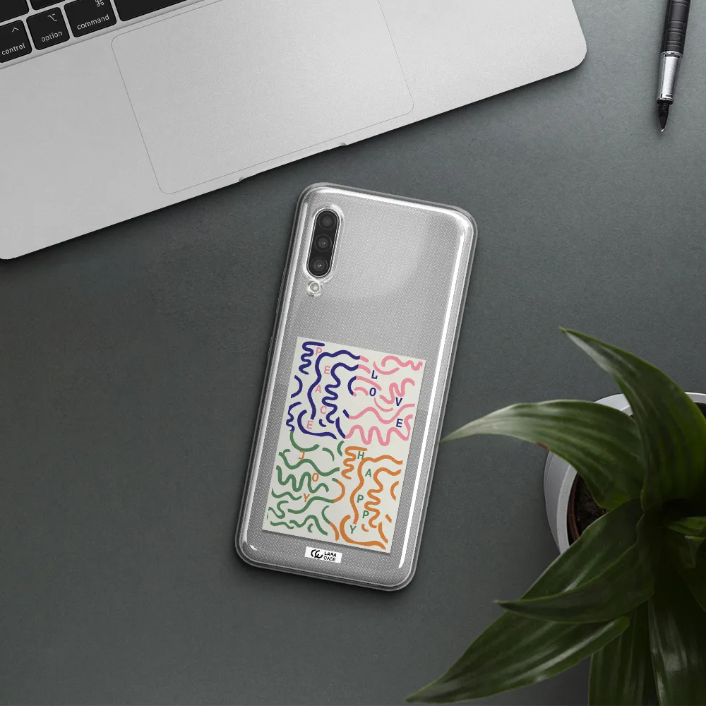 Peace,Love,Joy,Happy Samsung A90 Clear TPU Case