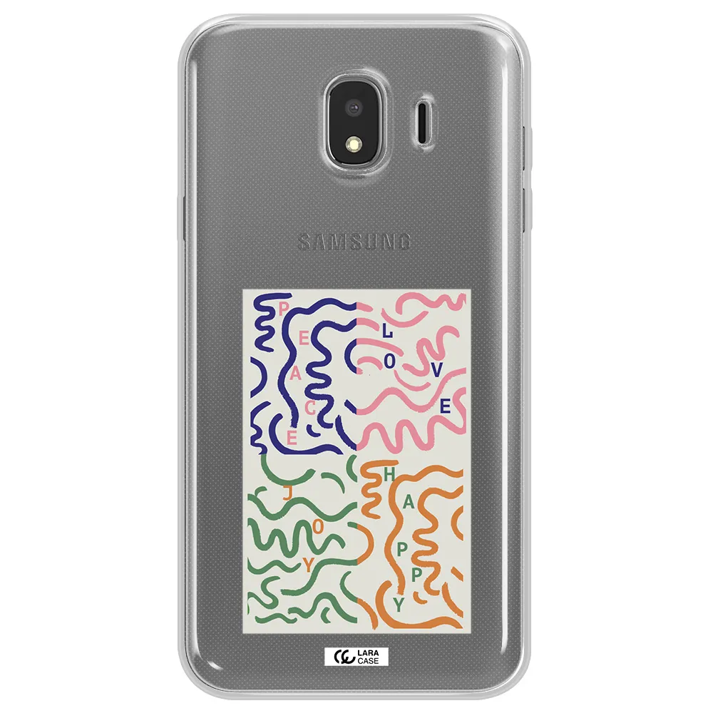 Peace,Love,Joy,Happy Samsung J4 Clear TPU Case