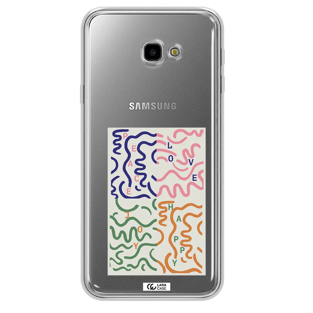 Peace,Love,Joy,Happy Samsung J4 Plus Clear TPU Case