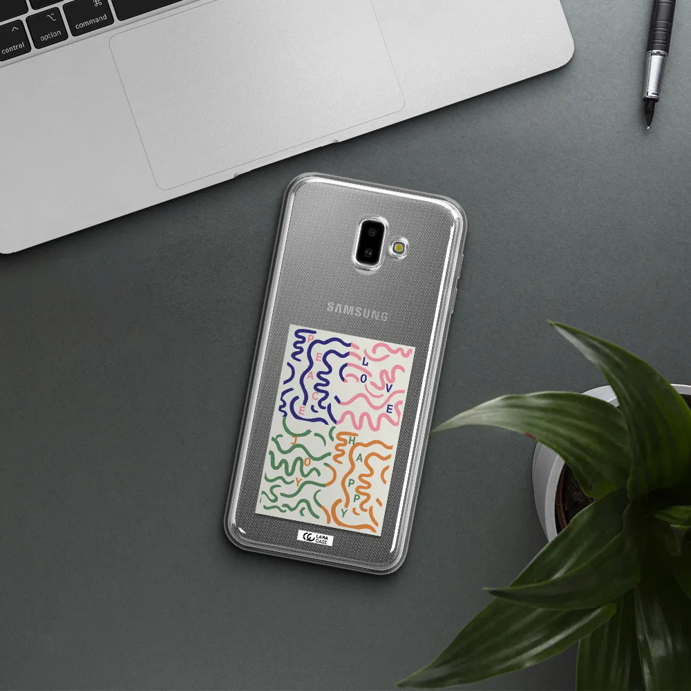 Peace,Love,Joy,Happy Samsung J6 Plus Clear TPU Case
