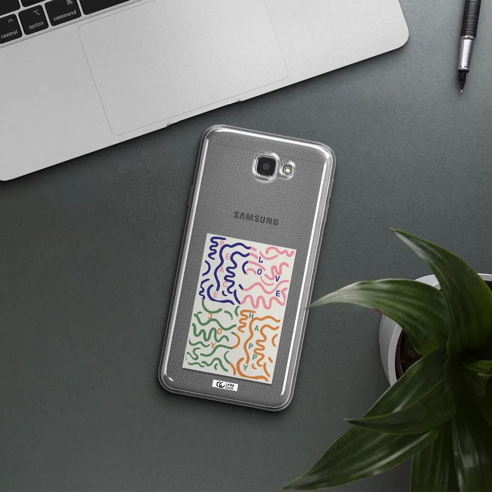 Peace,Love,Joy,Happy Samsung J7 Prim Clear TPU Case