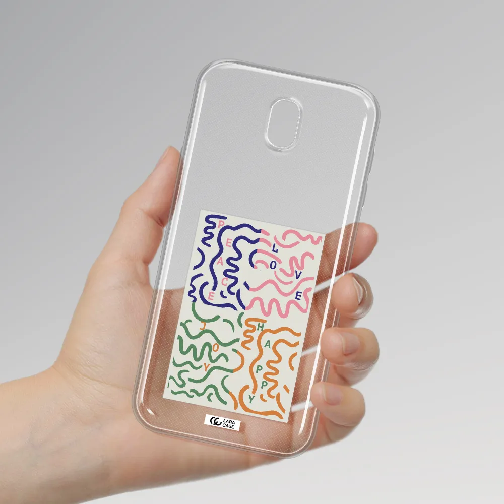 Peace,Love,Joy,Happy Samsung J7 Pro Clear TPU Case