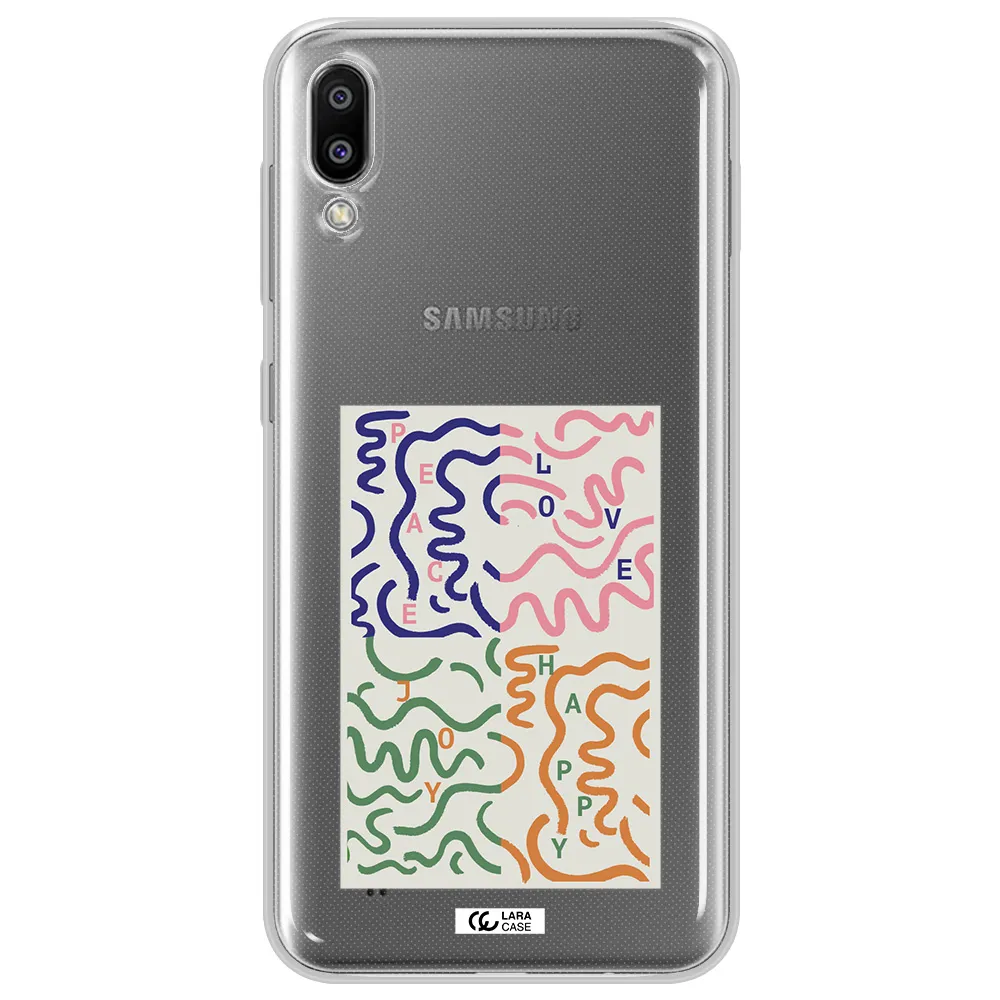 Peace,Love,Joy,Happy Samsung M10 Clear TPU Case