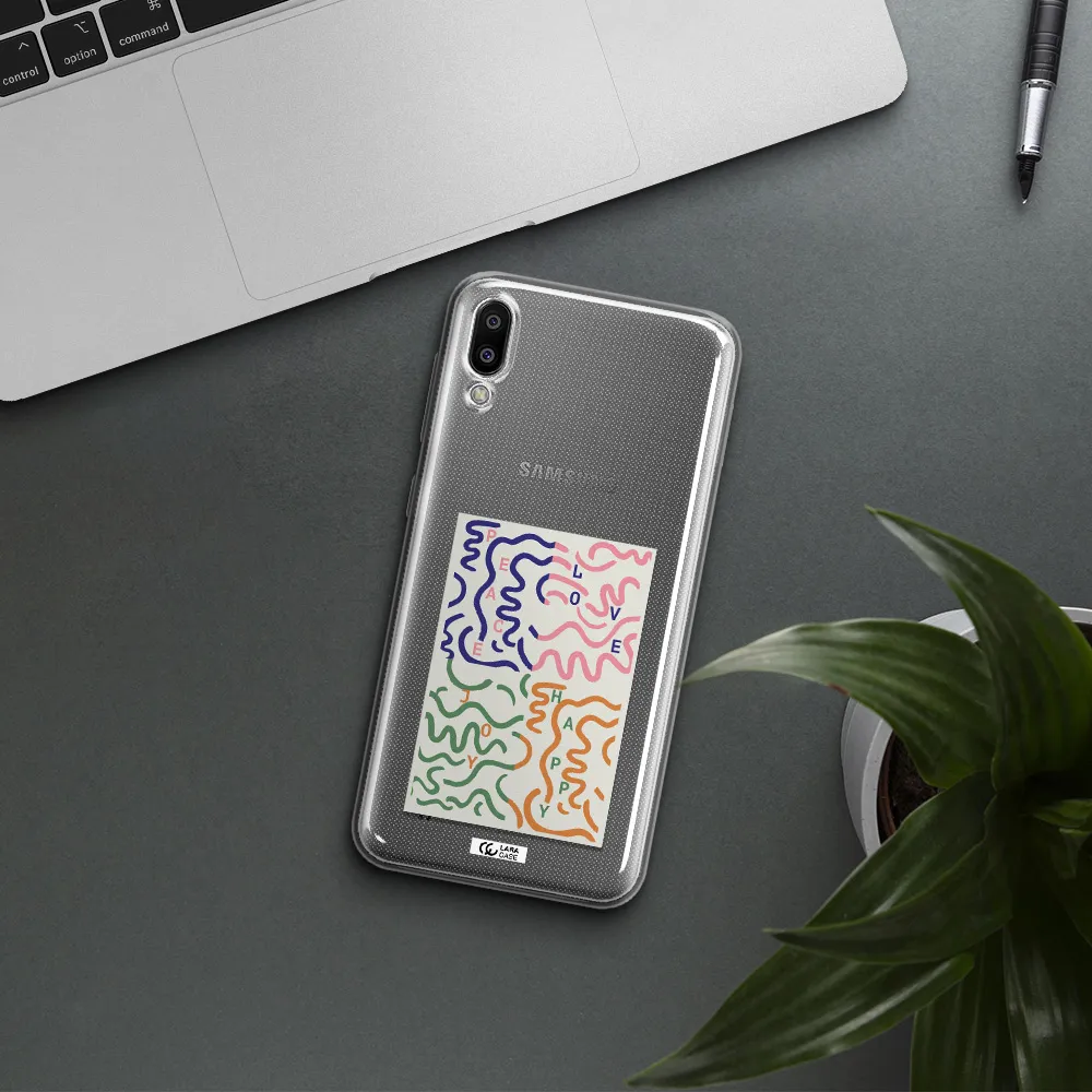 Peace,Love,Joy,Happy Samsung M10 Clear TPU Case
