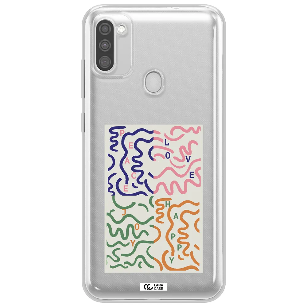Peace,Love,Joy,Happy Samsung M11 Clear TPU Case