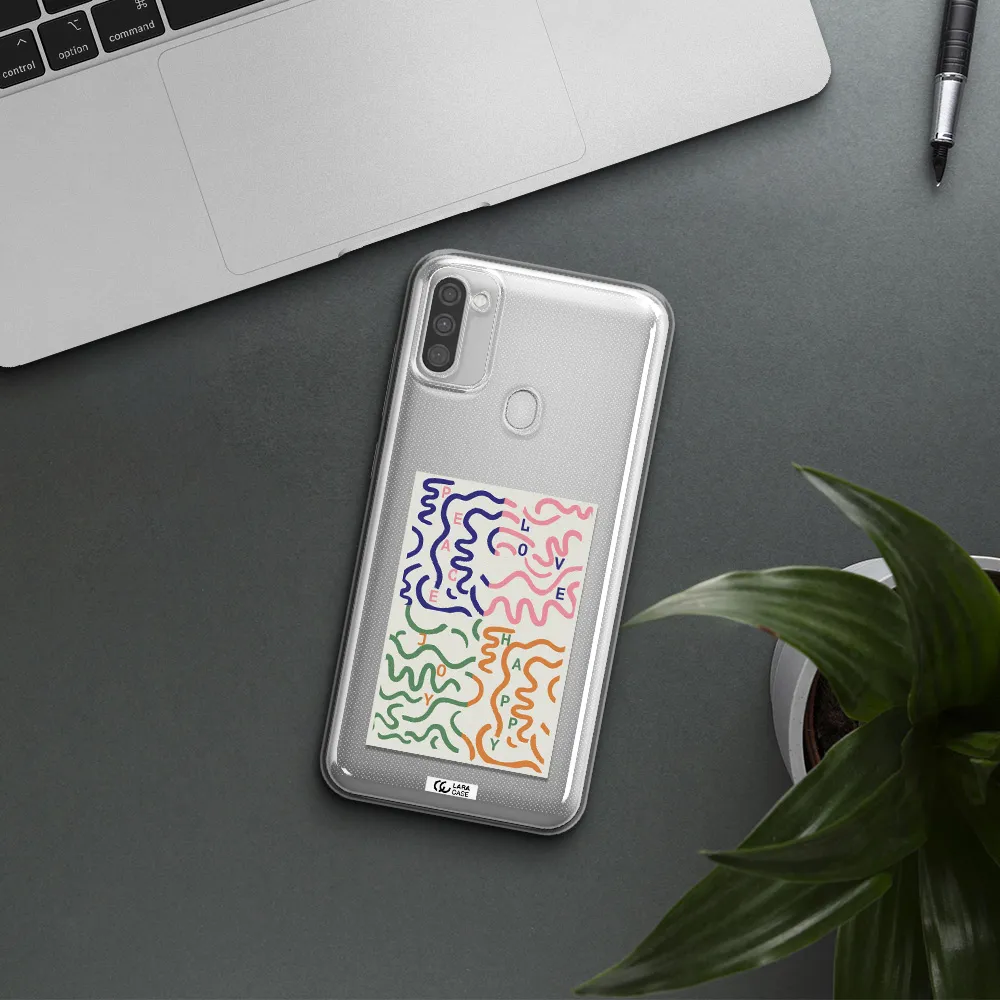 Peace,Love,Joy,Happy Samsung M11 Clear TPU Case