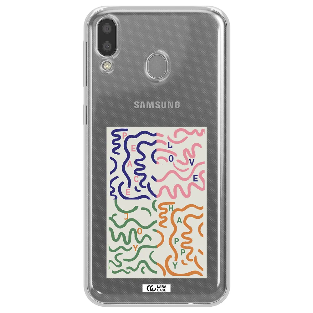 Peace,Love,Joy,Happy Samsung M20 Clear TPU Case