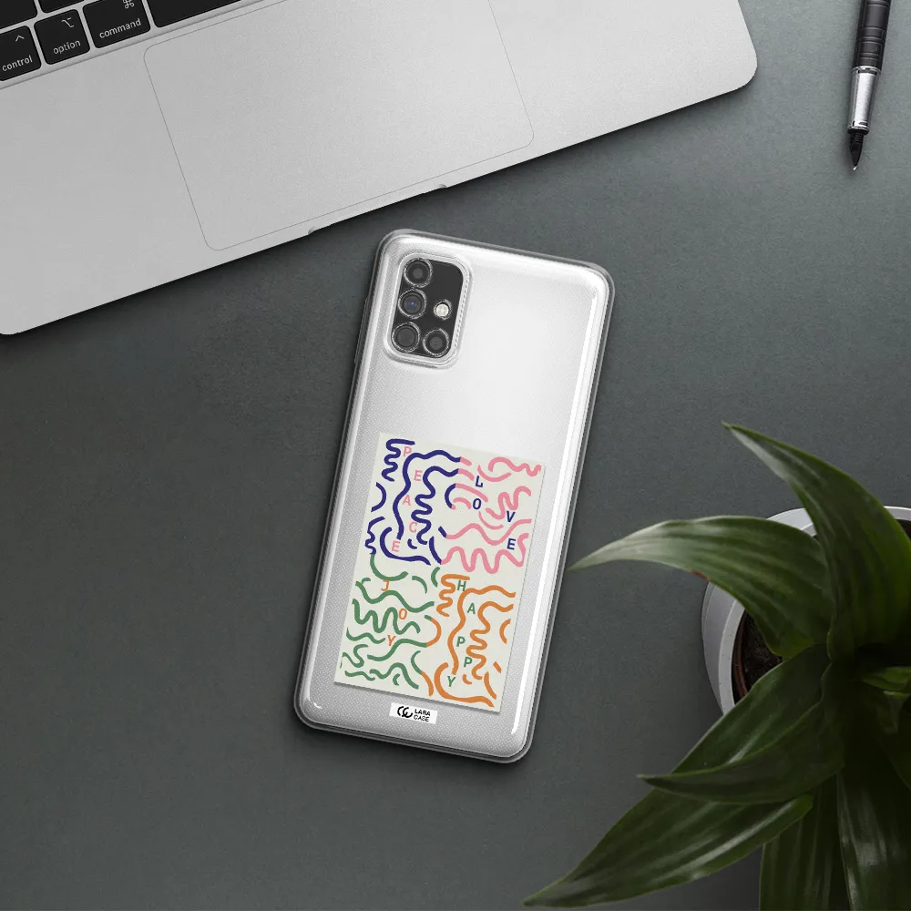 Peace,Love,Joy,Happy Samsung M51 Clear TPU Case
