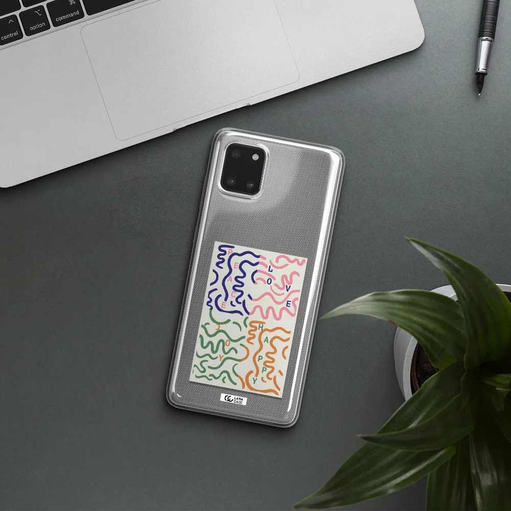Peace,Love,Joy,Happy Samsung Note 10 Lite Clear TPU Case