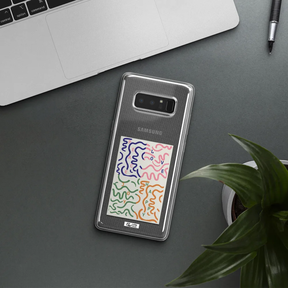 Peace,Love,Joy,Happy Samsung Note 8 Clear TPU Case
