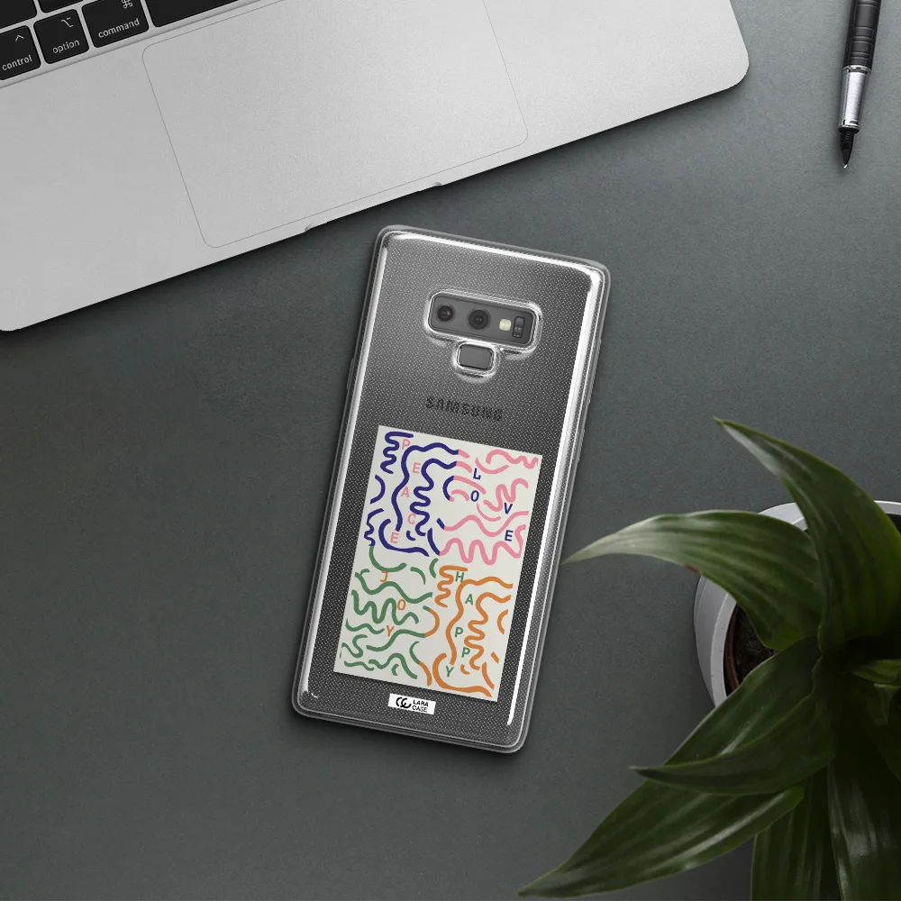 Peace,Love,Joy,Happy Samsung Note 9 Clear TPU Case
