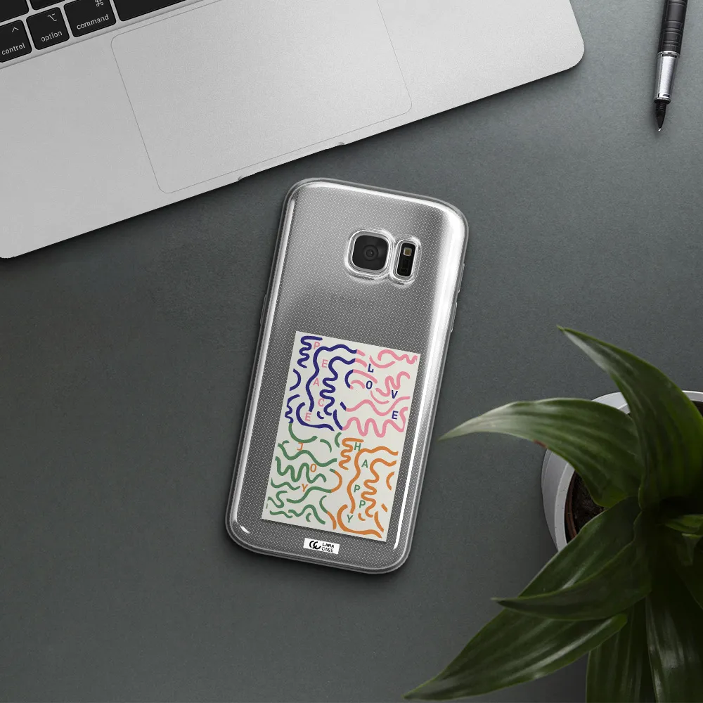 Peace,Love,Joy,Happy Samsung S 7 Clear TPU Case