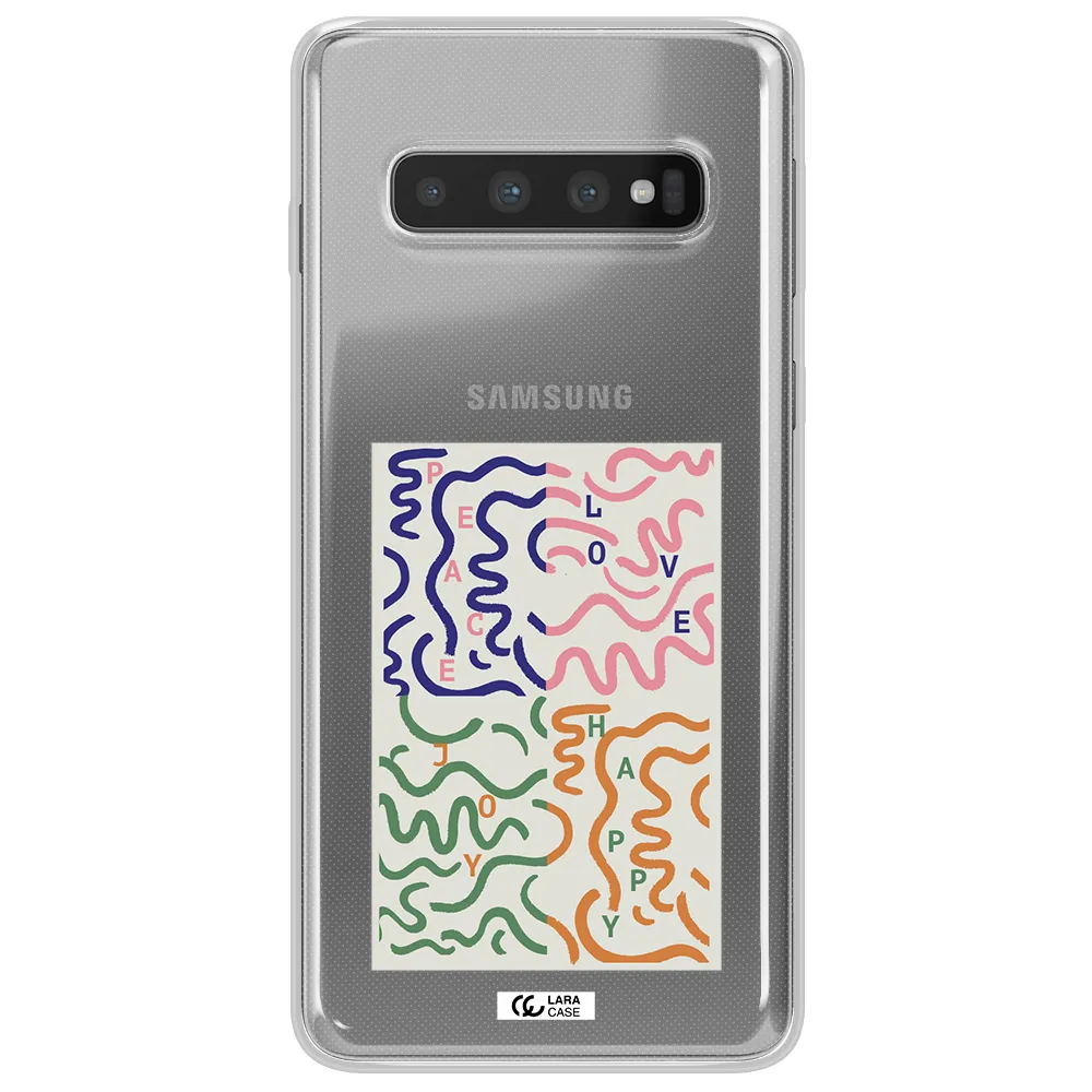 Peace,Love,Joy,Happy Samsung S10 Clear TPU Case
