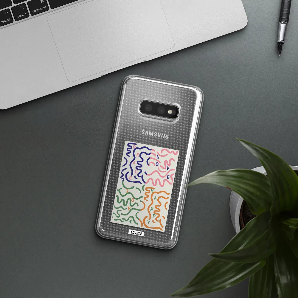 Peace,Love,Joy,Happy Samsung S10e Clear TPU Case