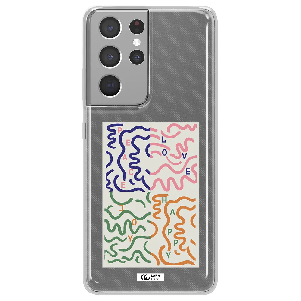 Peace,Love,Joy,Happy Samsung S21 Ultra Clear TPU Case