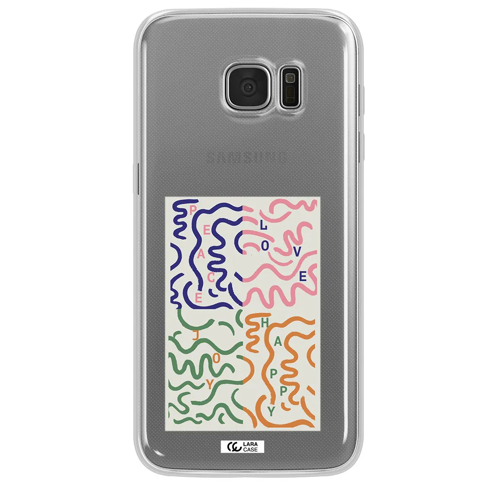 Peace,Love,Joy,Happy Samsung S7 Edge Clear TPU Case