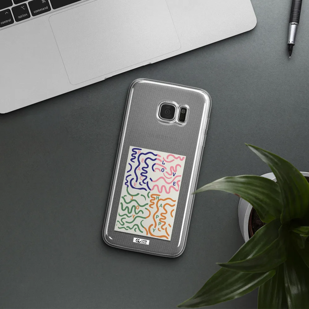 Peace,Love,Joy,Happy Samsung S7 Edge Clear TPU Case