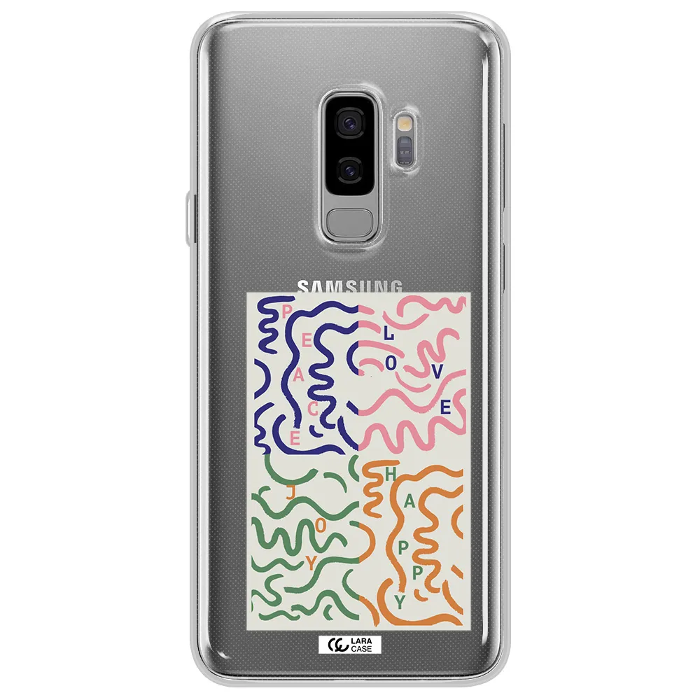 Peace,Love,Joy,Happy Samsung S9 Plus Clear TPU Case