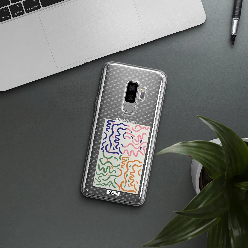 Peace,Love,Joy,Happy Samsung S9 Plus Clear TPU Case