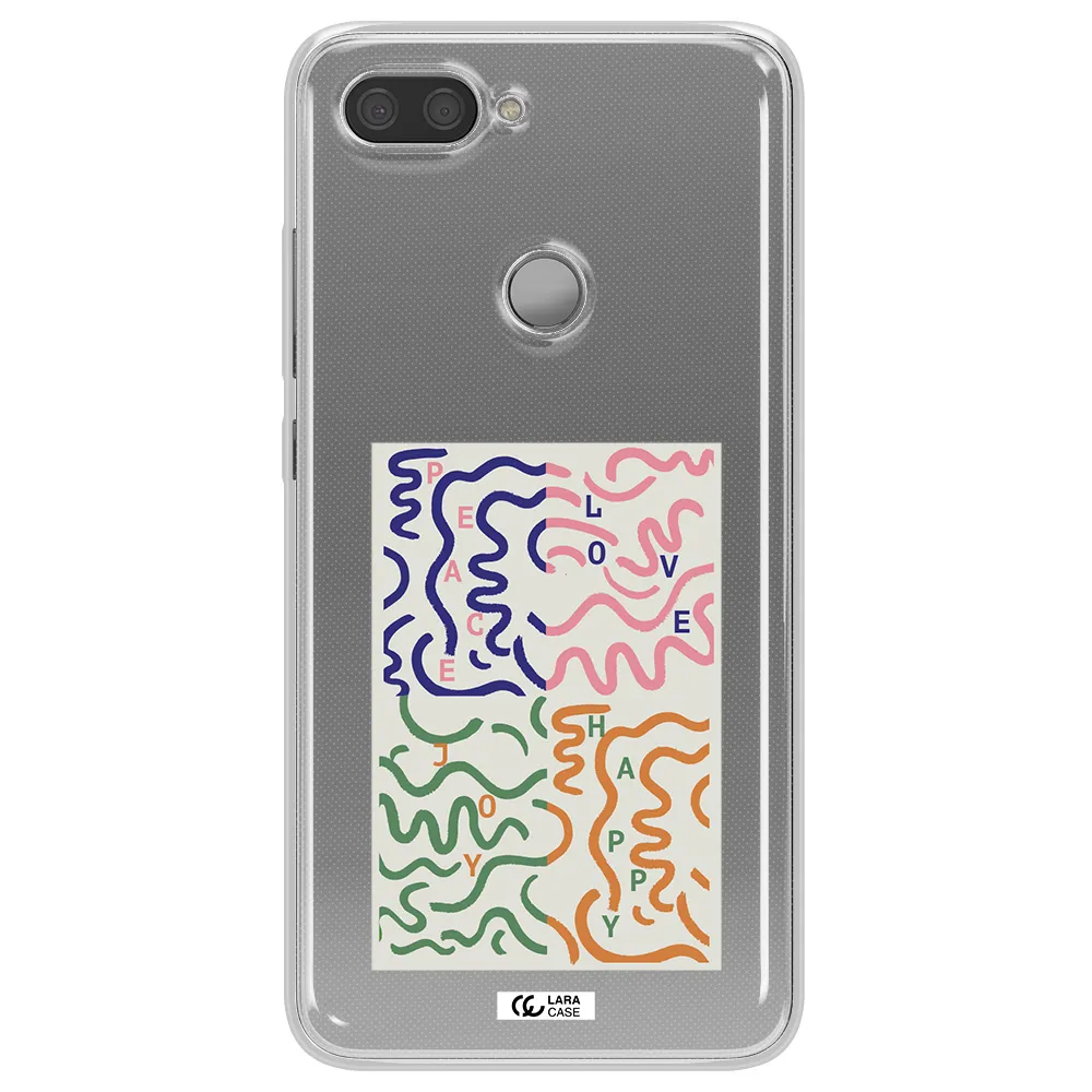 Peace,Love,Joy,Happy Xiaomi Mi 8 Lite Clear TPU Case