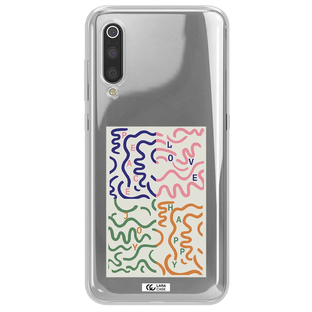 Peace,Love,Joy,Happy Xiaomi Mi 9 Clear TPU Case