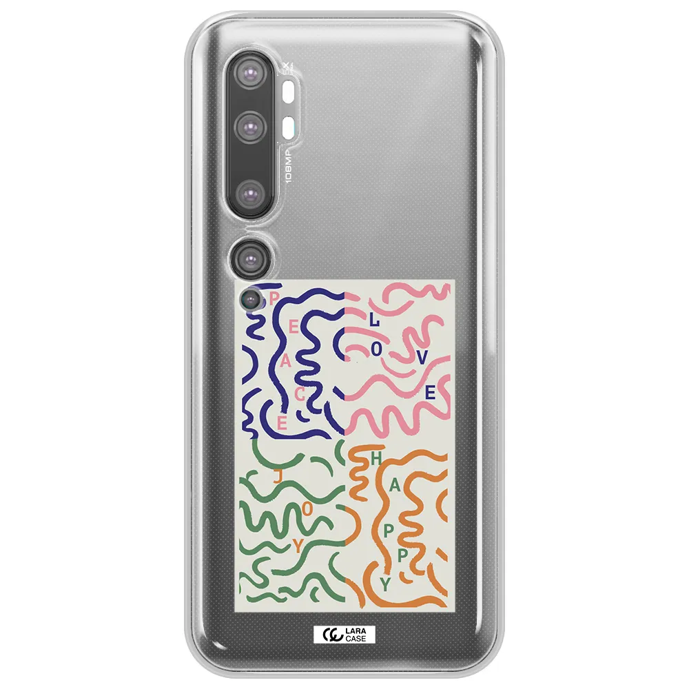 Peace,Love,Joy,Happy Xiaomi Mi Note 10 Clear TPU Case