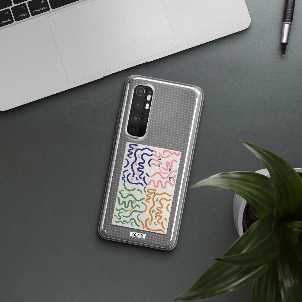 Peace,Love,Joy,Happy Xiaomi Mi Note 10 Lite Clear TPU Case
