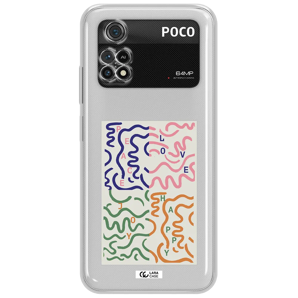 Peace,Love,Joy,Happy Xiaomi Poco M4 Pro 4G Clear Tpu Case