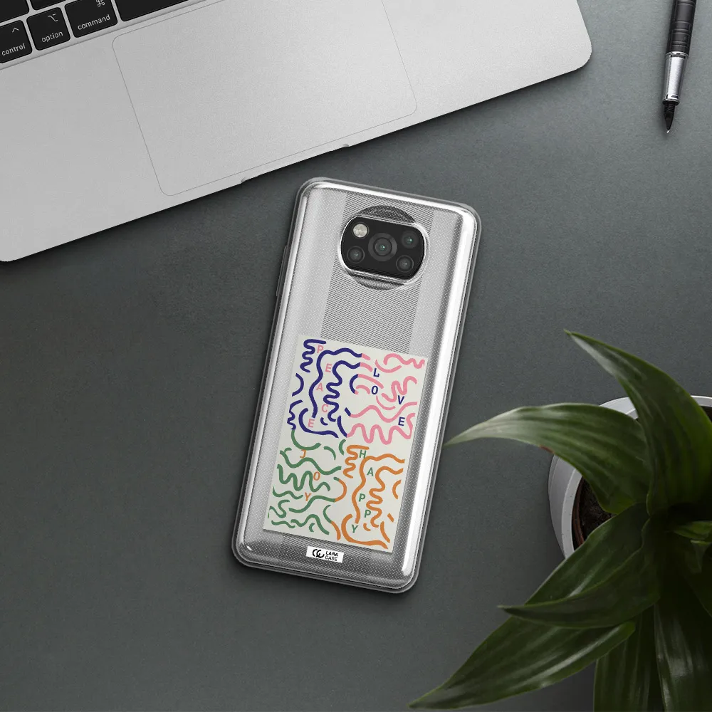 Peace,Love,Joy,Happy Xiaomi Poco X3 Clear TPU Case
