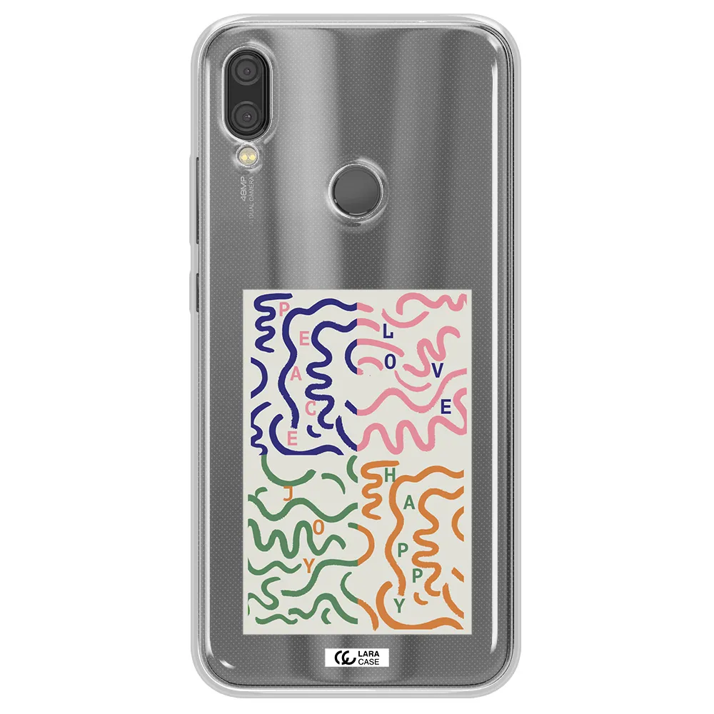 Peace,Love,Joy,Happy Xiaomi Redmi Note 7 Clear TPU Case