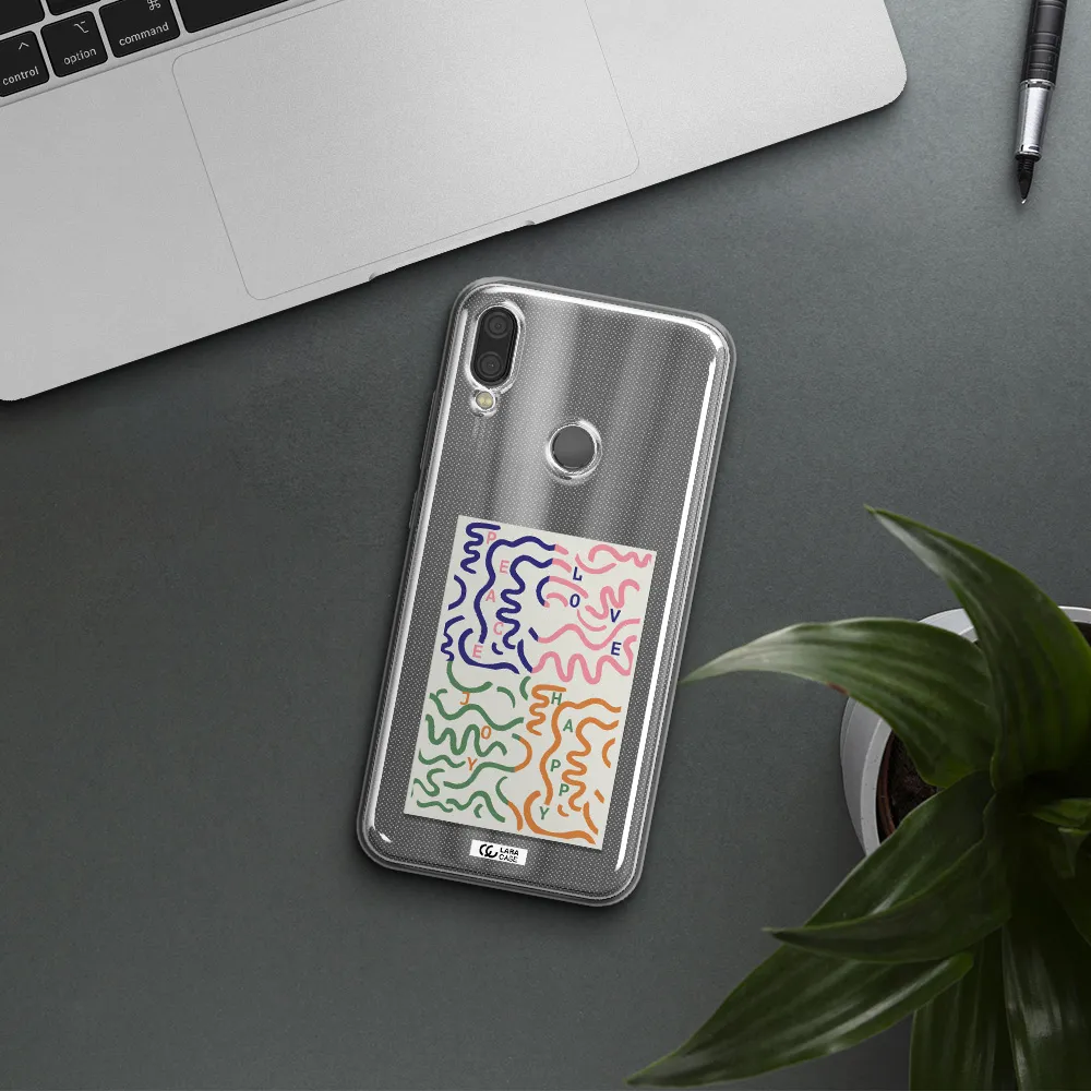 Peace,Love,Joy,Happy Xiaomi Redmi Note 7 Clear TPU Case