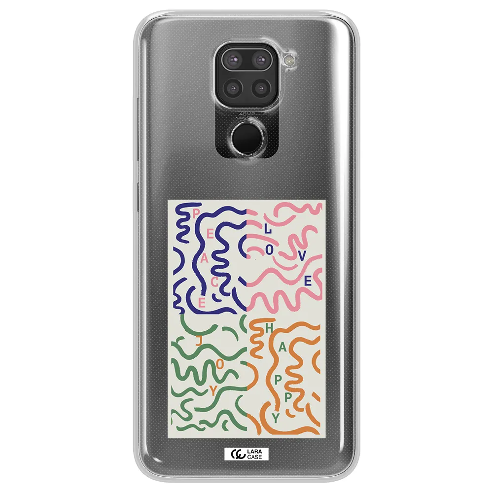 Peace,Love,Joy,Happy Xiaomi Redmi Note 9 Clear TPU Case