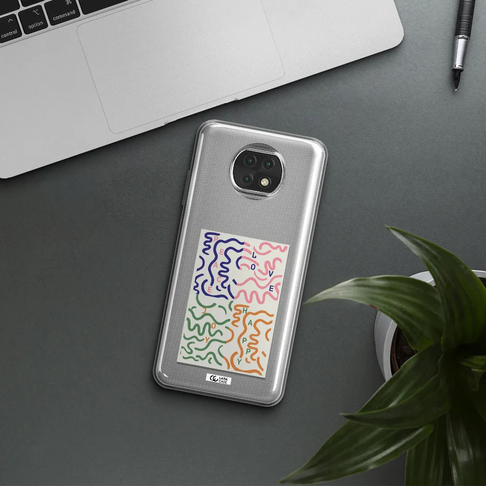Peace,Love,Joy,Happy Xiaomi Redmi Note 9T Clear Tpu Case