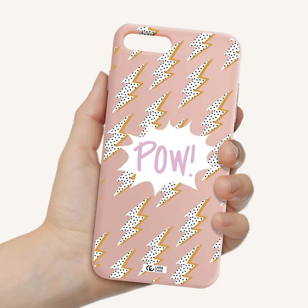 Thunder Apple iPhone 8 plus Silicone pastel pink Case