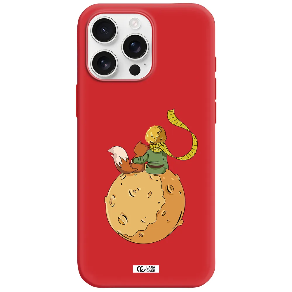 A Cartoon Of A Fox And A Fox Sitting On A Planet Apple Iphone 16 Pro Max Silicone Stone Case