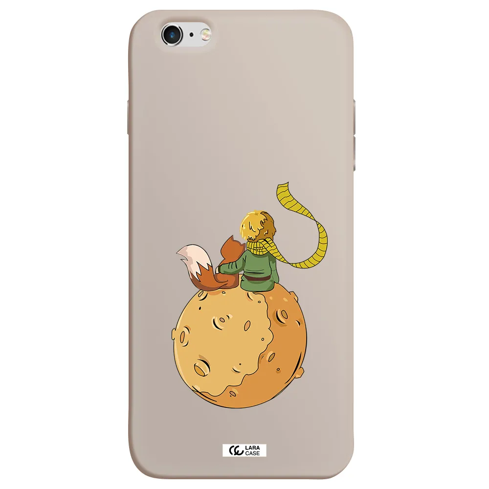 a cartoon of a fox and a fox sitting on a planet Apple iPhone 6 s plus Silicone Stone Case