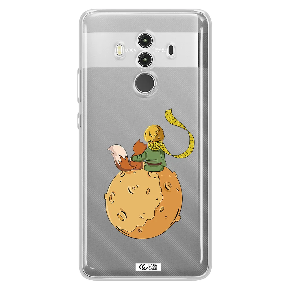a cartoon of a fox and a fox sitting on a planet Huawei Mate 10 Clear TPU Case