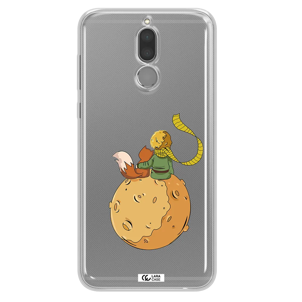 a cartoon of a fox and a fox sitting on a planet Huawei Mate 10 Lite Clear TPU Case