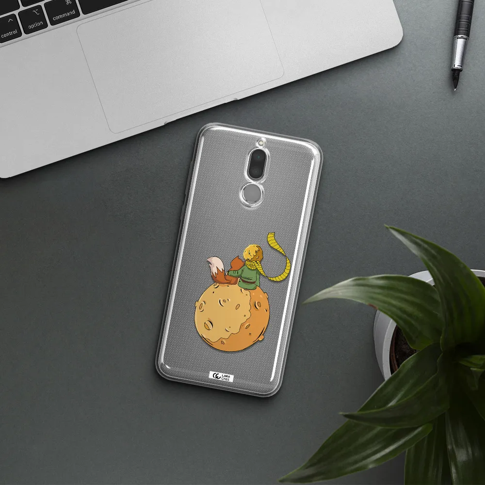 a cartoon of a fox and a fox sitting on a planet Huawei Mate 10 Lite Clear TPU Case