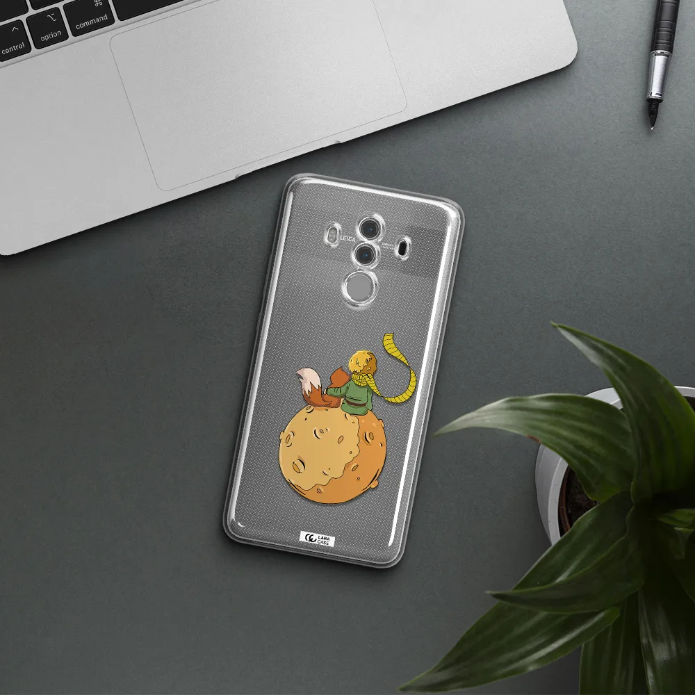 a cartoon of a fox and a fox sitting on a planet Huawei Mate 10 Pro Clear TPU Case